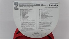 READY AMERICA 70280 2-PERSON 3-DAY EMERGENCY KIT & BACKPACK (EXP. 6/2029) SEALED