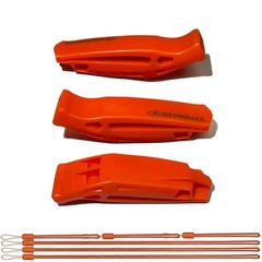 HEIMDALL Emergency Whistle with Lanyard for Safety Boating Orange-3 Pack