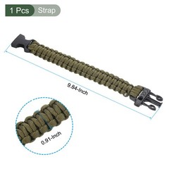 Paracord Bracelet,Hiking Bracelets,Keep Safe,Great for Camp(Dark Green,9.8-Inch)