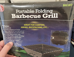 Emergency/Survival: Portable Folding Grill, Lightweight & Flat Fold Design NIP