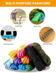 24 Pieces 10 Feet Paracord Cord 550 Multifunction Paracord Bracelet Rope Craftin