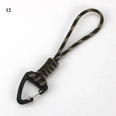 Paracord Lanyard Survival Keychain Carabiner Triangle Buckle Strap Braided Cord