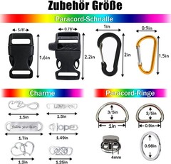 Paracord, 550 Paracord Combo Kit with Instruction Book – 36 Colors Multifunct…