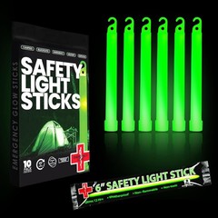Emergency 10 Ultra Bright Green Glow Sticks Individual Packed W/ Lanyard