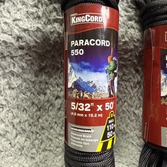 KingCord 550 Paracord Black 5/32 In X 50 Ft Lot 2 Nylon Diamond Braid Camping