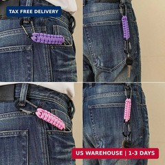 BRAVESHINE Paracord Keychain Carabiner Clip, D Ring Lanyard Hanger Stroller Hook