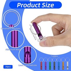 TIESOME 35 Pcs Whistle Keychain, Aluminum Extra Loud Emergency Safety Whistles