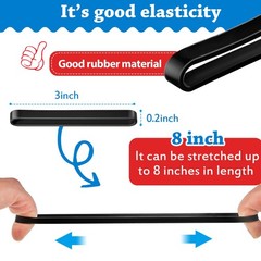 Shappy 36 Pieces 3 Inches Silicone Rubber Bands Elastic Wrapping Black