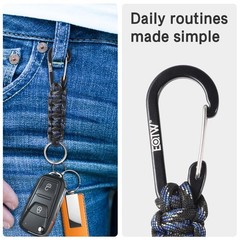 Paracord Keychain for Men Women Paracord Carabiner Backpack Keychain with Alu…
