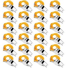 Whistles, Stainless Steel Sports Loud Crisp Sound Whistles with 24pack-yellow