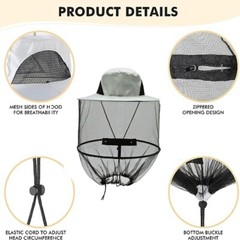 Anti-Mosquito Head Net Hat Men Outdoor Bee Insects Bug Sun Cap UV Protection