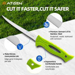 Outdoor equipment, fillet knife, fishing tools, green, essential for beginners