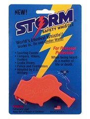 STORM All-Weather Safety Whistle with Bag & Lanyard, Orange