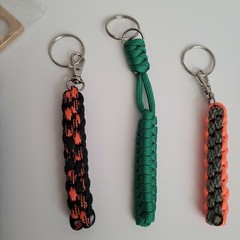 Paracord 550 FOB Survival Keychain Lot of 7 Various Colors Sizes Handmade in USA