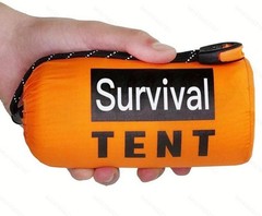 Emergency 2-Person Orange & Gray Survival Tent with Whistle & Paracord Storm &