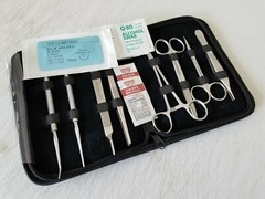 Army Surgical Kit Sutures Scalpel Hemostats Black Military First Aid German Stai
