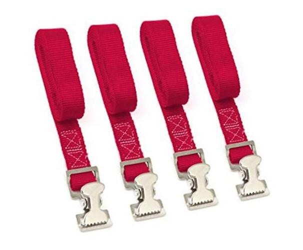 1in x 4ft Utility Lashing Strap – Made in USA – 150 lb. 1 inch 1in 4-Pack, RED