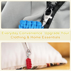 Paracord Zipper Pull Polyester Zipper Pulls Woven Rope with Metal Clasp, 80 Mm