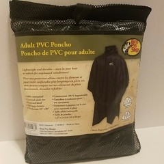 Bass Pro Shops Adult PVC Poncho Waterproof One Size Fits Most 50″x80″ Raincoat