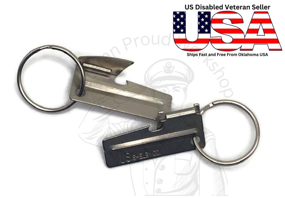 2 Each P38 Can Openers With Key Rings Military Spec. Made In The USA Ships Free