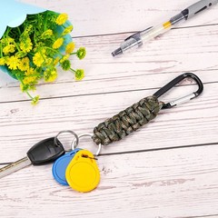 2Pcs Braided Paracord Lanyard Keychain, Paracord Neck Badge Lanyard Black