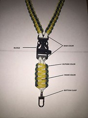 Custom Breakaway paracord neck ID lanyard W/ OPTIONS (Pick 3 Colors)