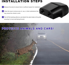 4 PCS Deer Whistles for Car, Deer Warning Device with Adhesive Tapes to Avoid