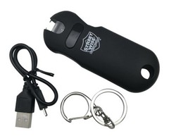 SMART POLICE MINI Stun Gun Flashlight QUICK RELEASE battery meter RECHARGEABLE
