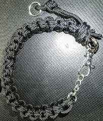 Quadruple braided soft Paracord bracelet with accessorie attachment ring & clasp