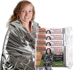 Grizzly Gear Emergency Mylar Thermal Blankets (4 Pack) Survival Kit Camping