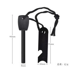 New outdoor flint survival fire rod camping convenient emergency round wooden ha