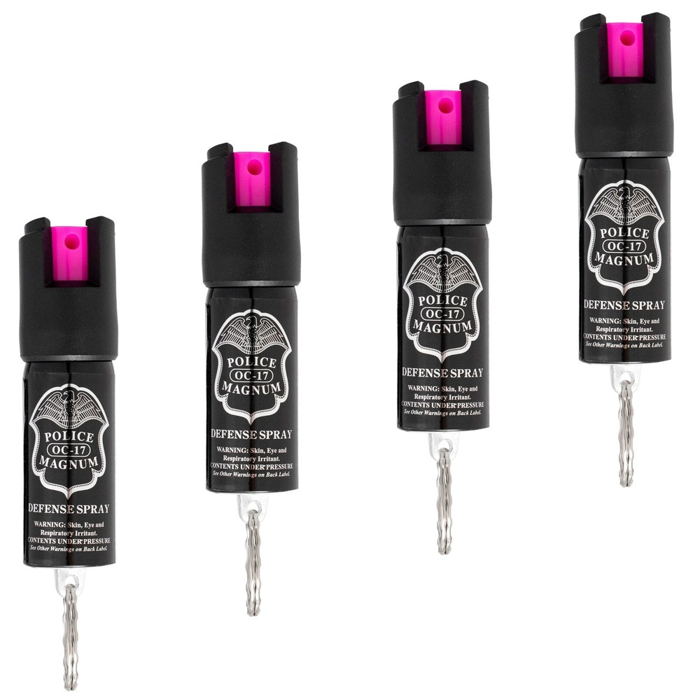 Police Magnum hot pink pepper spray keyring women self defense-4pk .50oz HP KR