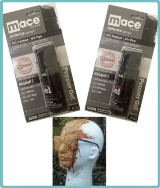 2 MACE 18 F POLICE DEFENSE STICKY GEL Pepper Spray FLIPTOP Self DEFENSE Exp10/26