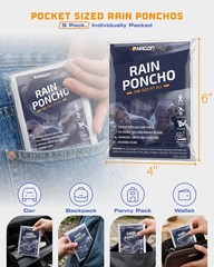 Disposable Adult Rain Ponchos 5 Pack Waterproof Emergency Rain Gear