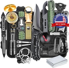 19 Piezas Kit De Supervivencia Herramientas Compacto Militar Camping Aventura US
