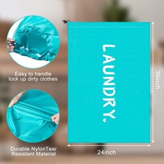 2 Pack XL Travel Laundry Bag, Machine Washable 24″x36″ |2 Pack, Blue+Grey