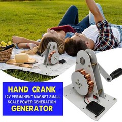 50W Portable Permanent Magnet Hand Crank Generator USB Charger Camping Outdoor