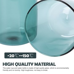 Water Glass Bottle Set Travel Drinking Cup Reusable Cups Pitcher