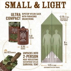 Don’t Die In The Woods – Emergency Tent [Camo] 2 Person, Squatch Sh*t Camo