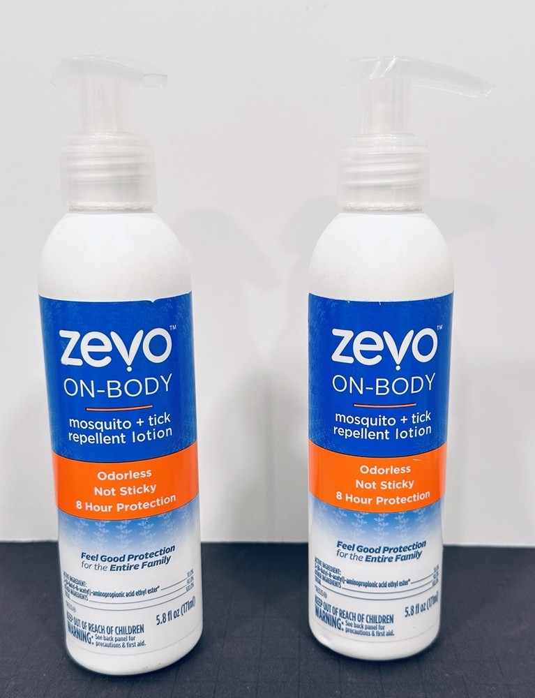 Zevo On Body Mosquito + Tick repellent Lotion 5.8 fl. oz 2 Bottles