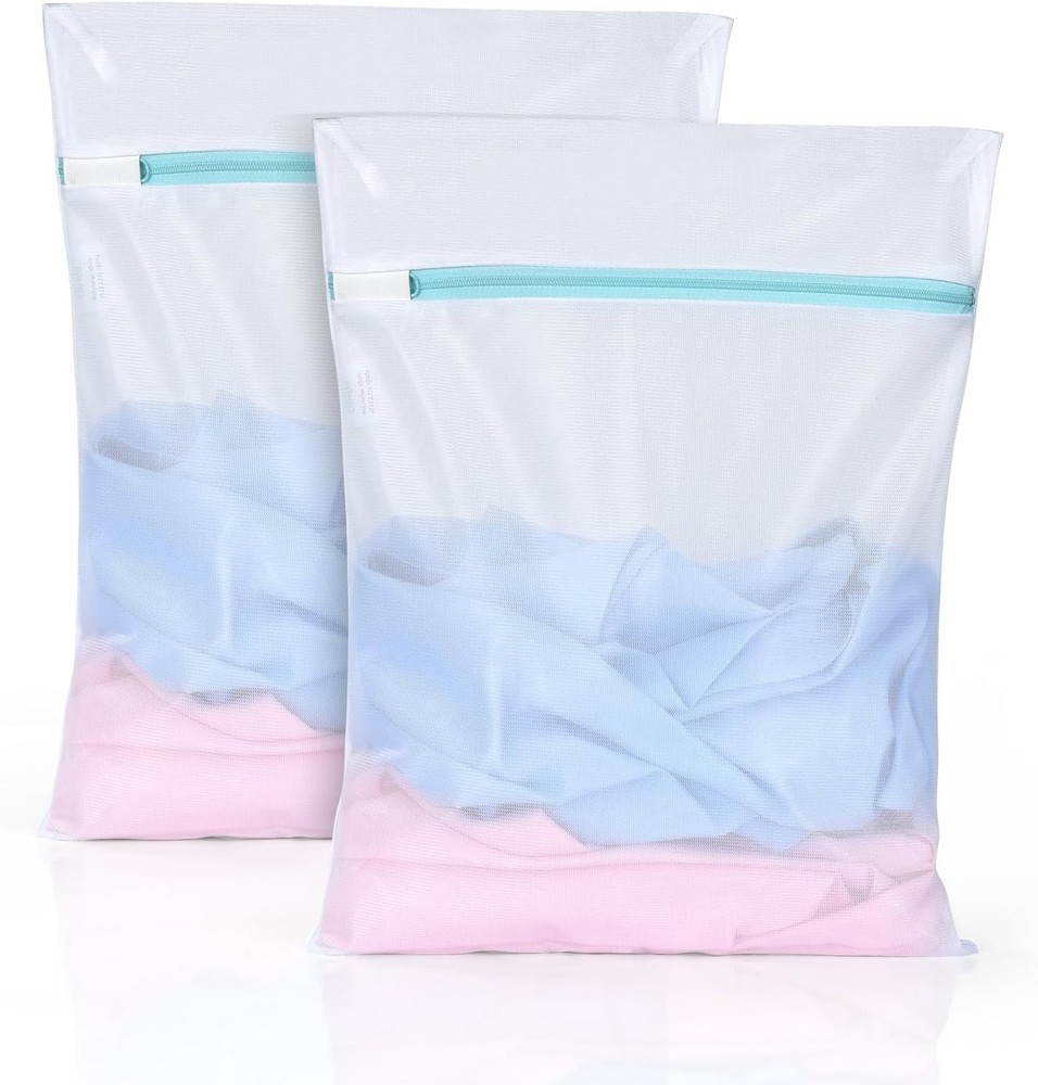 OTraki 2 PCs Mesh Laundry Bag for Delicates 12″ x 16″ 12 x 16 inch, White