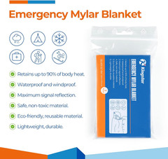 Emergency Blankets (4 Packs, 84″ L X 52″ W) Mylar Thermal Blankets for Survival