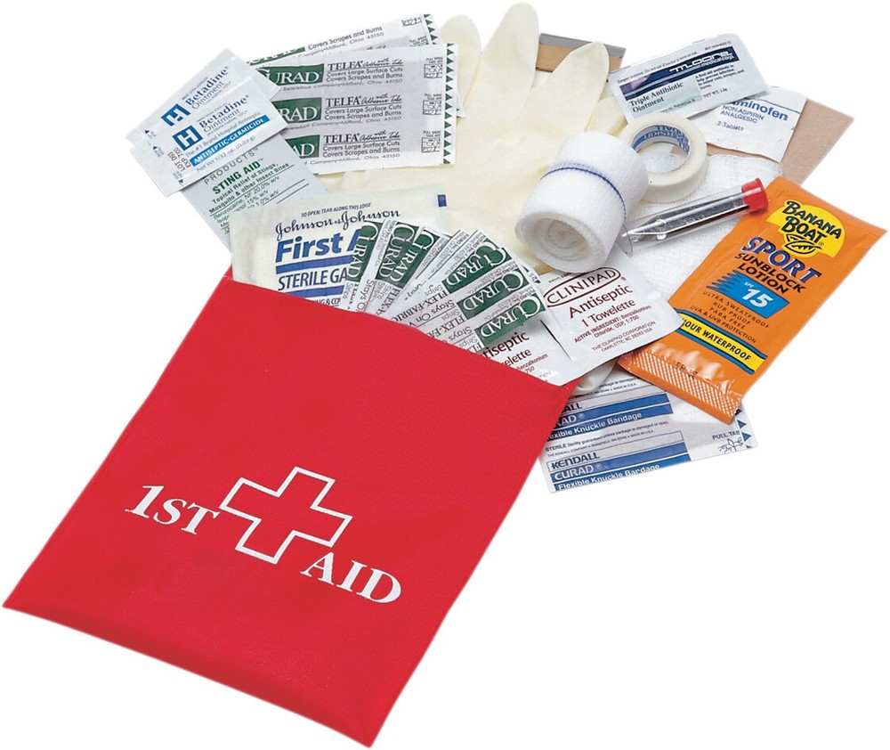 Airhead FAK-2 Waterproof First Aid Kit Red Nylon Hook-Loop Mount