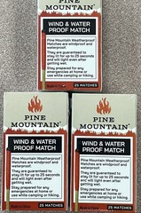Pine Mountain Matches 3 packs of 25 (75 matches) Windproof waterproof