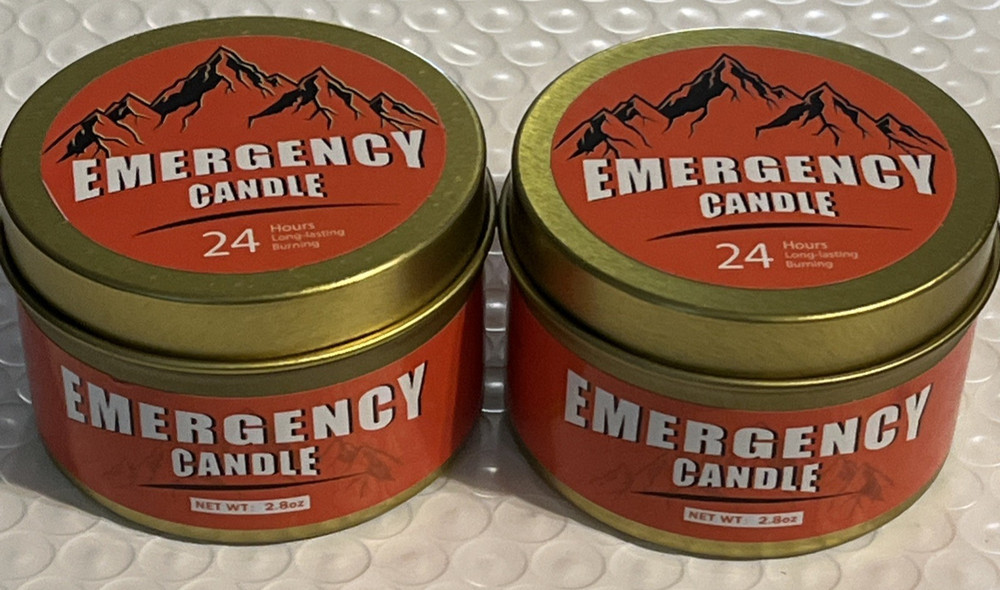 2 SURVIVAL Emergency Candle Set Two- 24 Hour Tins Free Fast Shipping