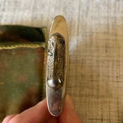 Decorative Vintage Peacock Peterson’s Handwarmer Original Green Velvet Pouch