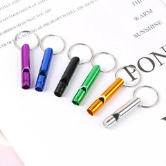 12-Pack Aluminum Emergency Whistles with Key Chains for Outdoor Activities