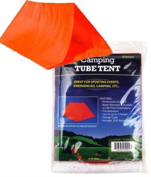 Emergency Outdoor Tube Tent Steel Pegs Survival Shelter Insulates Body Heat