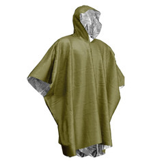 1pc Orange /Green Emergency Rain Poncho Waterproof Survival Camping Blanket
