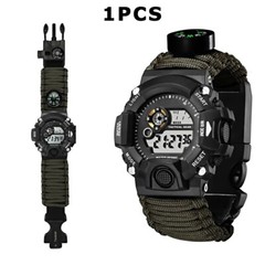 Lightweight Durable Sturdy Survival Wristband with Paracord,Fire Starter,Compass